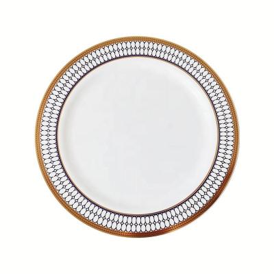 China Banquet Disposable Wholesale Disposable Round Dessert Tableware Cheap Plastic Dinner Dishes For Weddings for sale