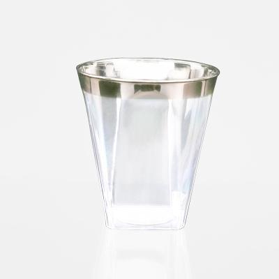 China 2oz Square Disposable High Quality Transparent Cheap Plastic Porcelain Clear Disposable PS Cups for sale