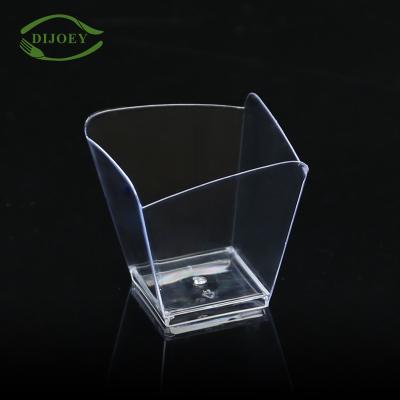 China Wholesale Clear Cheap Price Mini Dessert Square Disposable Plastic Cup for sale