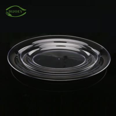 China Hot Sale Disposable Clear Hard Flat Plastic Food Round PS Fruit Dry Tray for sale