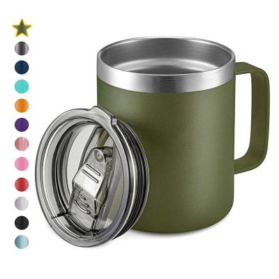 China 2021 Viable Success Double Wall Coffee Tumbler Cup Reusable Travel Stainless Steel Insulated Coffee Mug With Handle for sale