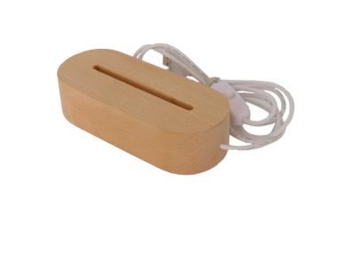 China Wholesale Modern Natural Wood Base Zhongshan 3D LED Lamp Base USB 3D Lamp Base for sale