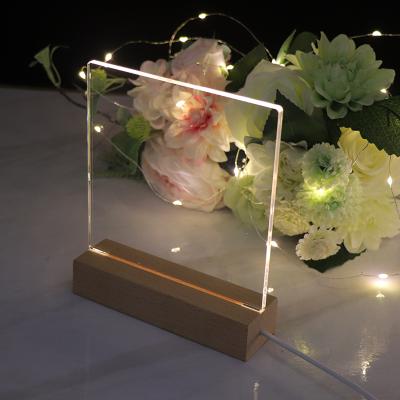 China Modern Popular 3D DIY LED Acrylic Lamp White Acrylic Lamp DIY LED Night Light for sale