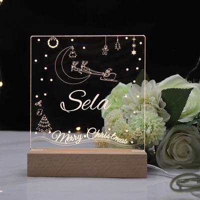 China New Modern Design LED Night Light For 3D Christmas Table Lamp Acrylic Bedside Lamp For DIY for sale