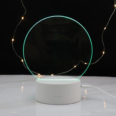 China Modern 3D Night Light ABS LED Base With White Color Changing Acrylic Led Lamp DIY Night Light With Remote Control For Kids for sale