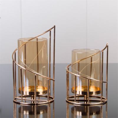 China New Personalized Glass Candle Holder Wedding Party Decor Modern Christmas Home Decoration for sale