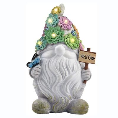 China 2021 Hot Selling Europe Amazon Resin Figurine Outdoor Garden Decor In Solar Light Home Decoration Sculpture Statues for sale