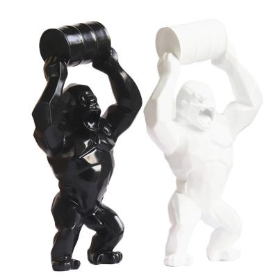 China Europe 40cm Resin Mold Black White Red Blue King Kong Gorilla Resin Sculpture Gifts Crafts Home Decoration for sale