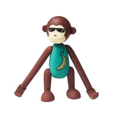 China Nordic Europe PVC Open Mobile Phone Bracket Animal Statue Hanging Monkey Decoration Home Office Ornaments Plastic Monkey Decor for sale