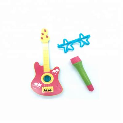 China Educational toy; wholesale musical instrument toy simulation toy plastic guitar and microphone set for kids for sale