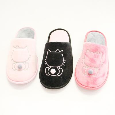 China Cute Cat Fashion Fur Indoor Plush women's slippers unique fashion trend new EVA PVC winter warm style for sale