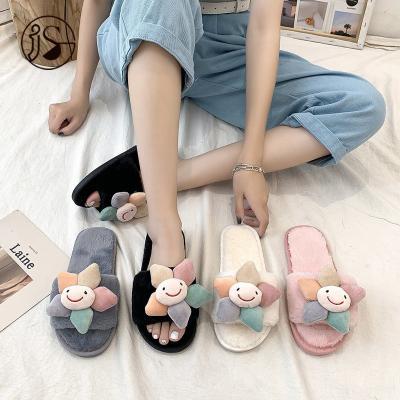 China Wholesale Fashion Trend Women Slides Colorful Fancy Furry Animal Slippers Women Shoes Indoor Ladies Fur Sandals for sale