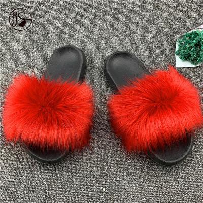 China CUSHIONING Custom Fashion Trend New Design Morning Shoes Women Sandals Faux Fur Soft Slides for sale