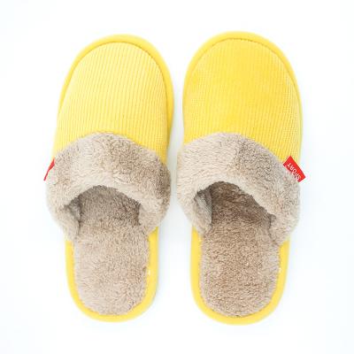 China CUSHIONING women's plush non-slip cotton women's indoor comfortable home slippers women's couples warm men's shoes new winter fluffy house slippers for sale