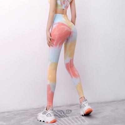 China 2021 New European and American Breathable Hip Lifting High Waist Quick Dry Yoga Pants High Elastic Women's Sports Fitness Tights for sale