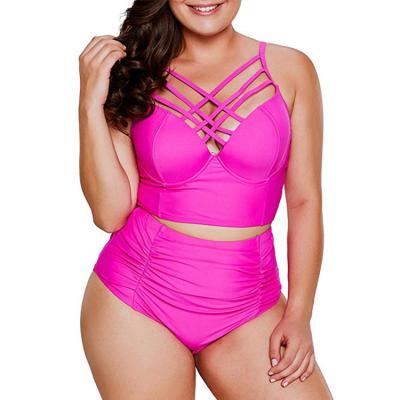 China 2019 Fashion Women's Sexy V-Neck Swimsuit Beach Wear Swimwear Anti-UV Bikini 5xl Plus Size Swimwear for sale