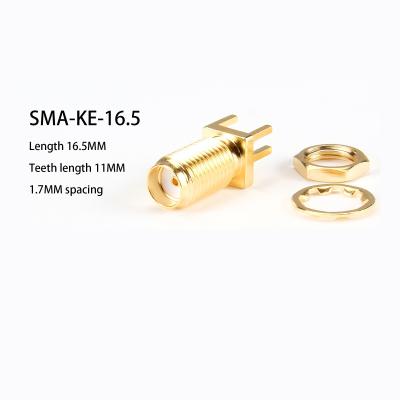 China SMA-KE-16.5 Gold Plated Female Connector Straight For PCB Mounting Wifi Antenna Connector for sale