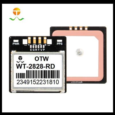 China WT-2828-RD Dual GPS Glonass Galileo Beidou Antenna Panel Mini 72 Channels 1.25mm Connector 12.7mm for sale