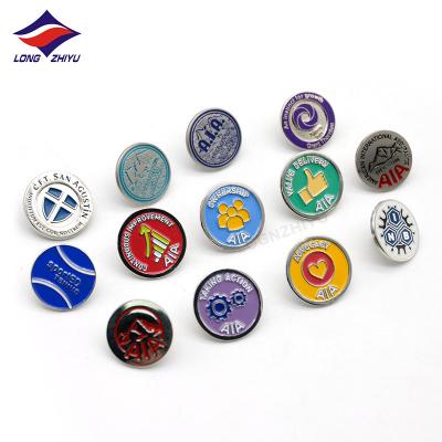 China Custom Europe Longzhiyu Factory Enamel Pin Badge Uniform Lapel Pins Brooch Emblem for sale