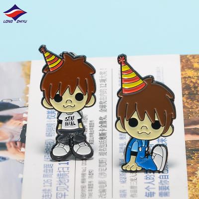 China Europe Longzhiyu 15years Promotional Gifts Custom Soft Enamel Lapel Pins Metal Enamel Pins Producer Hot Selling Character Badges for sale