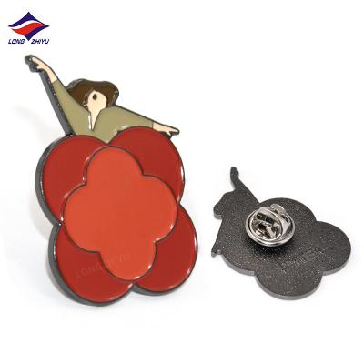 China Europe Longzhiyu 15years Professional Soft Flower Design Badges Pin Manufacturer High Quality China Enamel Top Selling Pins for sale