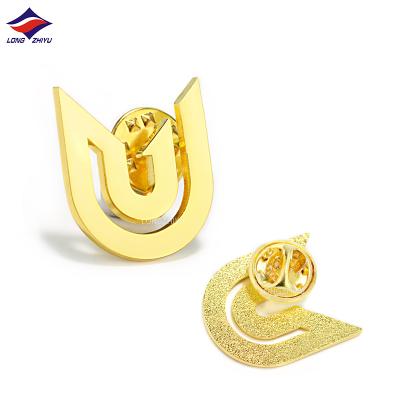 China Europe Longzhiyu 15 Years Factory Custom Made All Pin Badges Emblem Brooches Golden Lapel Pins Metal High Quality for sale