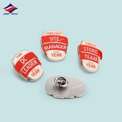 China Europe Longzhiyu 15 Years Factory Logo Epoxy Printing Badge Delicate Metal Lapel Custom Pins For Souvenir for sale