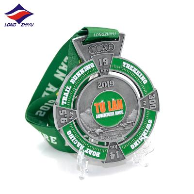 China Europe Longzhiyu 15 Years Adventure Custom Sport Medals Enamel Metal Medals Special Supplier With Ribbon for sale