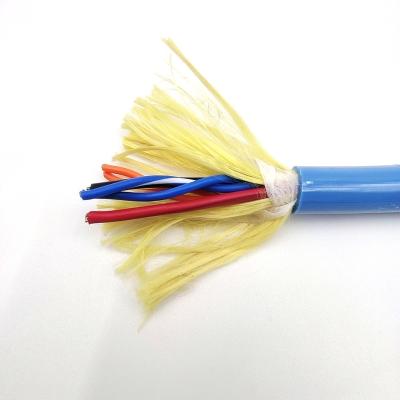 China 2023 marine and robot cable for rov sea undersea cables pipe inspection camera cables OD 8mm underwater communication fiber submarine umbilical for sale