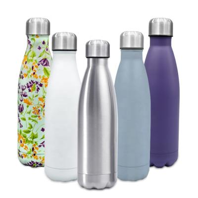 China Viable Color 350ml Double Wall Stainless Steel Insulation Cola Bottle High Quality White Soda Bottle for sale