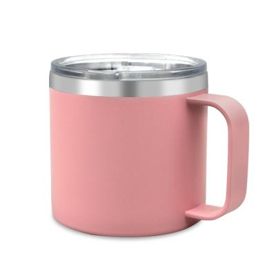 China Sustainable Best Selling Vacuum Insulated Pink Coffee Mugs Stainless Steel Mugs With Lid for sale