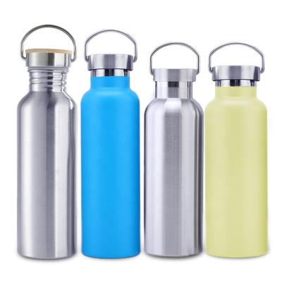 China 2021 Sustainable Outdoor 1000ml With Lid Sport Water Bottle Bamboo Stainless Steel Vacuum Insulated Cup for sale