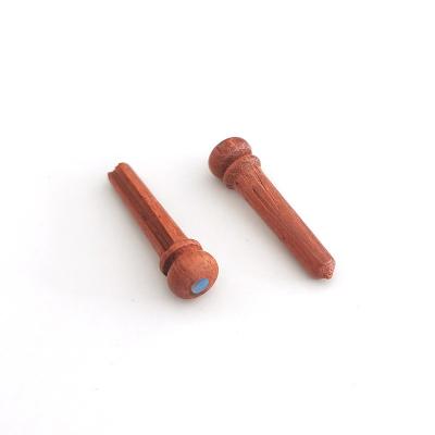 China GUITAR Factory Supply Solid Red Wooden String Pin With Abalone Dot For Guitar&Ukulele Acoustic Bridge String Pin for sale