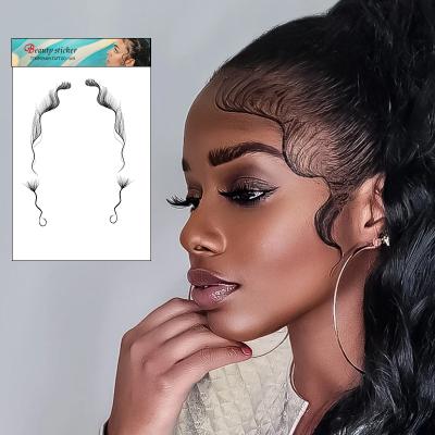 China YIZHOU Temporary Cosmetic Tattoo Ensures Natural Temporary Tattoo Sticker Edges Baby Hair Edge Waterproof Control For Black 4c Hair for sale