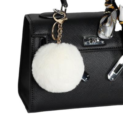 China Imitation Fur Ball Rabbit Plush 8CM Rex Fox Fur Ball Keychain Luggage Pendant for sale