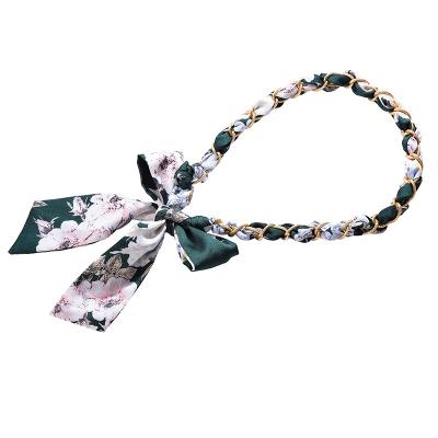 China Imitation Rabbit Hair Band Fabric Metal Chain Wedding Women Headwear Hair Accessories Headband and Hair Ribbon for sale