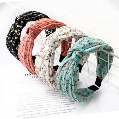 China Chiffon go out with broken hair accessories retro style wide headband wearing hair band beautiful for sale