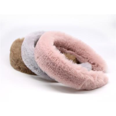 China New Design Hair Band Rabbit Fur Hair Band Women Wide Imitation Headband Hairy Wool Cloth Hair Accessories for sale