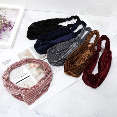 China Yizhou Fabric 2021 New Hair Style Velvet Plush Elastic Headbands Hair Bands Women Girls Skin Care Korean Cute Makeup Headband for sale