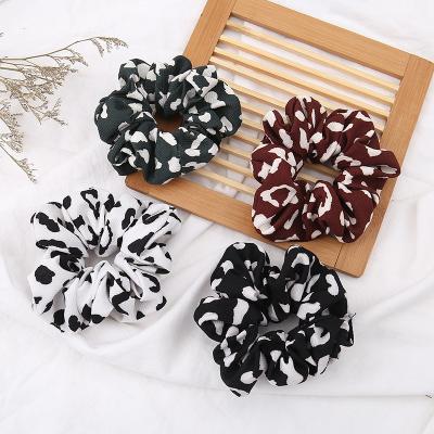 China 2021 Amazon popular types European and American style new spot pattern hair scrunchies custom elastic hair band for lady for sale