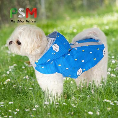 China Wholesale Cute Viable Adjustable Dog Jacket Rainproof Printing Fabric Pet PSM Raincoat For Dogs for sale