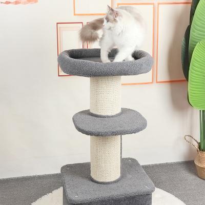 China Large Sustainable Toy Cat Scratch Board Three-Layer Pet PSM Climbing Sight Cat Tower Cat Tower Toy for sale