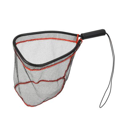 China YOUME Aluminum Alloy Fly Fishing Landing Net Hand Net Nylon Fishing Net With Handle Aluminum Alloy Rubber Frame for sale