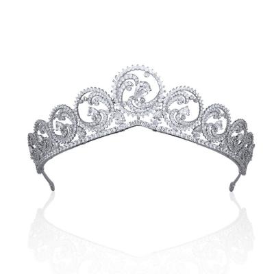 China Women Girls Ocean Tiara Crown Bride Wedding Hair Accessories Zircon Crown Wedding Jewelry for sale