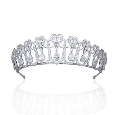 China Women's Bride Wedding Hair Accessories Retro Zircon Girls Crowns Smart Super Snap High-end Wedding Jewelry for sale