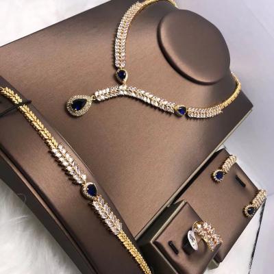 China Factory Wholesale High Quality Jewelry Set High Quality Gold Plated Dubai Wedding Women Jewelry Set 18k Gold Plated Diamond Jewelry Set for sale