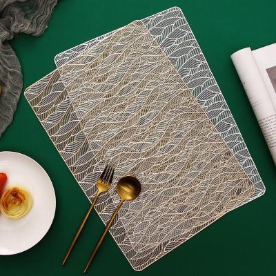 China Viable Rectangle PVC Table Mat Decoration Hollow Tanning Heat Resistant Mat Waterproof Non-slip Home for sale