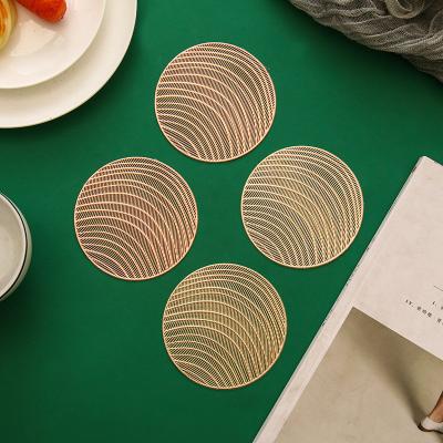 China Durable PVC Cavity Round Mat Simple Table Decoration Heat Resistant Mat, Waterproof and Non-slip, Home, 10cm for sale