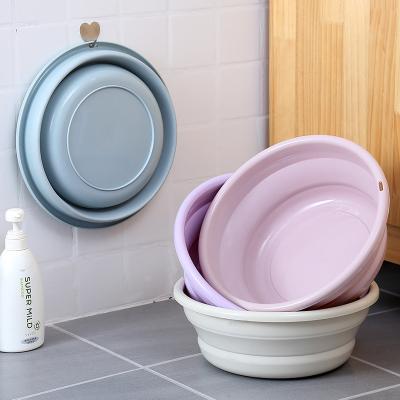 China Folding Solid Viable Creative Portable Travel Plastic Wash Basin, Small Size for sale