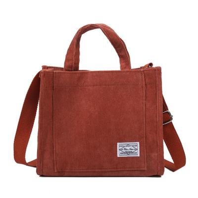 China Vintage Tote Female Eco Crossbody Bag Corduroy Women Shoulder Zipper Bag Small Cotton Canvas Eco-Friendly Handbag Casual Messenger Bags for sale